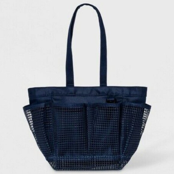 NWT Room Essentials Navy Blue Mesh Shower Caddy - Picture 2 of 11